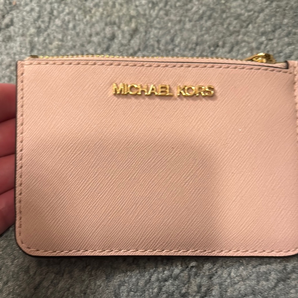 Michael Kors Pink Leather Wallet with Gold Accents